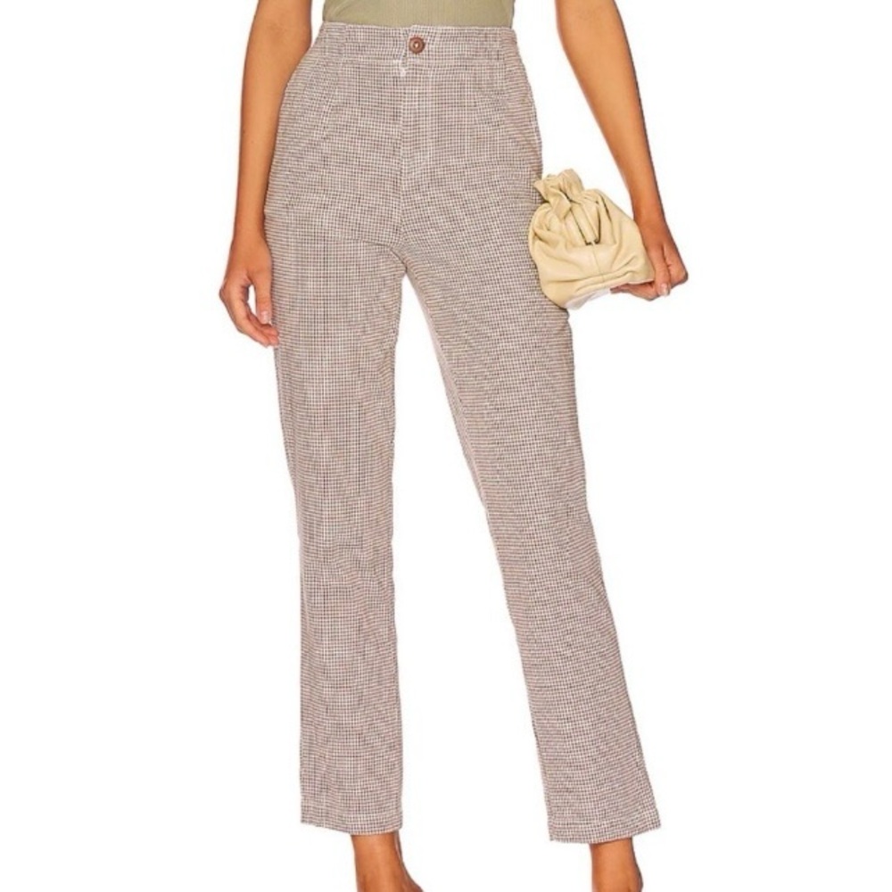 Free People Kate Plaid Straight Leg Pants Size Small